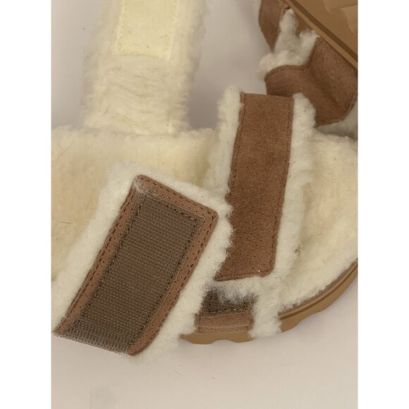 Rare REEF Vista Hi Shearling Womens 7 Leather Sandal Hook & Loop Footbed NEW - Picture 9 of 10